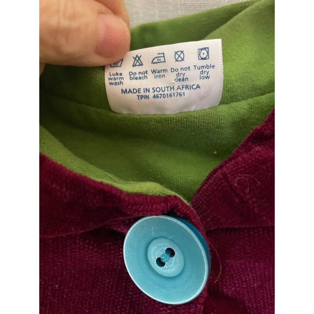 Keedo‎ Girls Hooded Corduroy Coat Jacket Purple Blue Buttons X Large